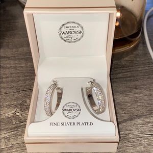 Crystals from Swarovski silver plated hoops